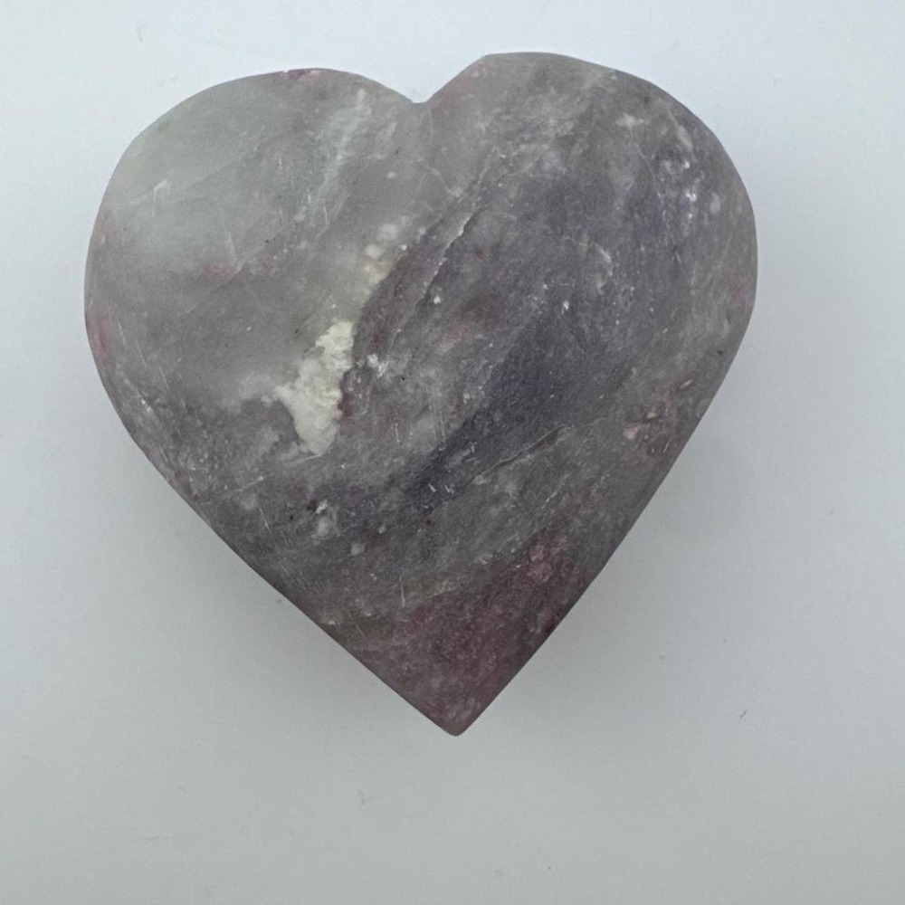 Heart shaped Lepidolite Crystal Heart